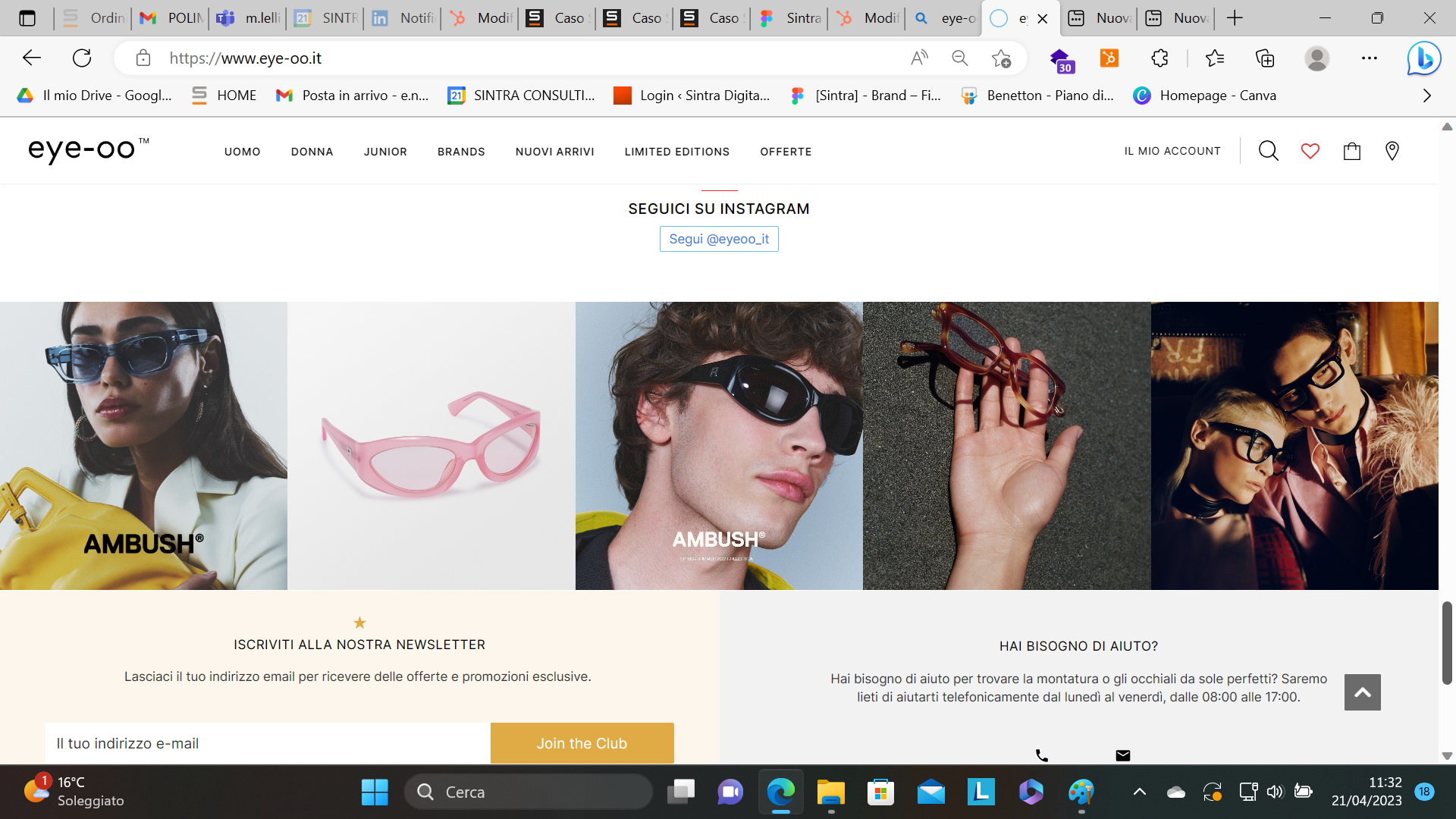 Home page ecommerce eye oo Sintra