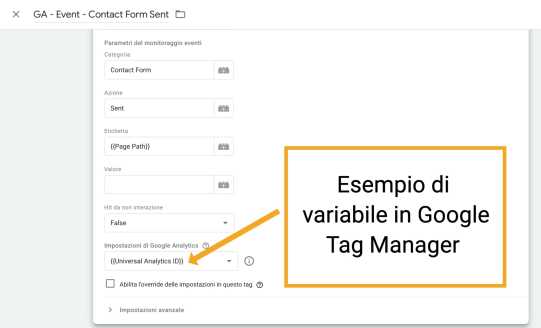 Google Tag Manager Variabile