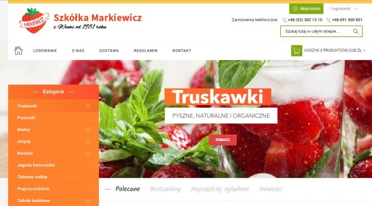 negozio di fragole Szkółki Markiewicz