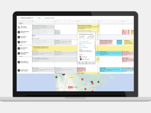 Netsuite Field Service Management Oracle Netsuite interfaccia utente