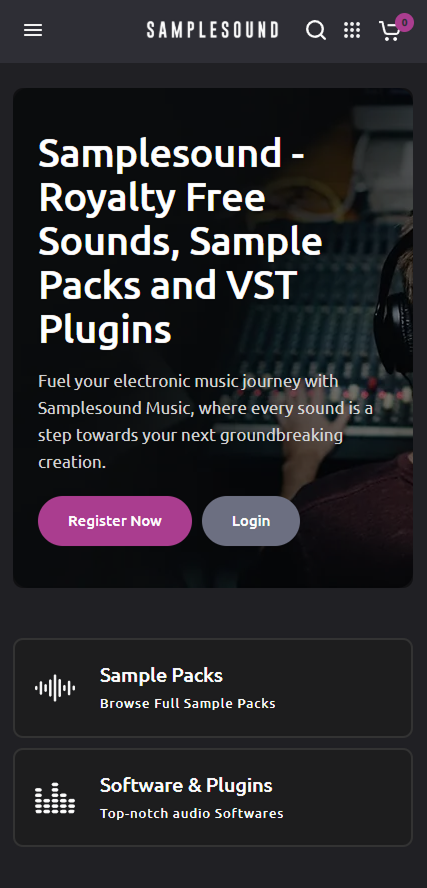 samplesound homepage 1
