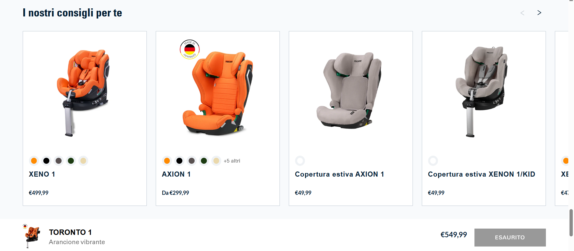 Page ecommerce Shopify Plus Recaro